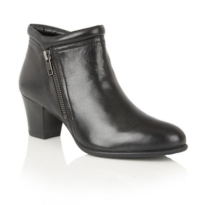 Lotus Black leather 'Ivoire' ankle boots